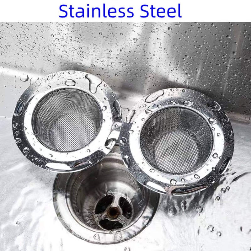YouYou 2 Pack 4.5" Kitchen Sink Drain Strainers, Stainless Steel Drain Cover with Anti Clogging Mesh, Thicken Edge - Image 4